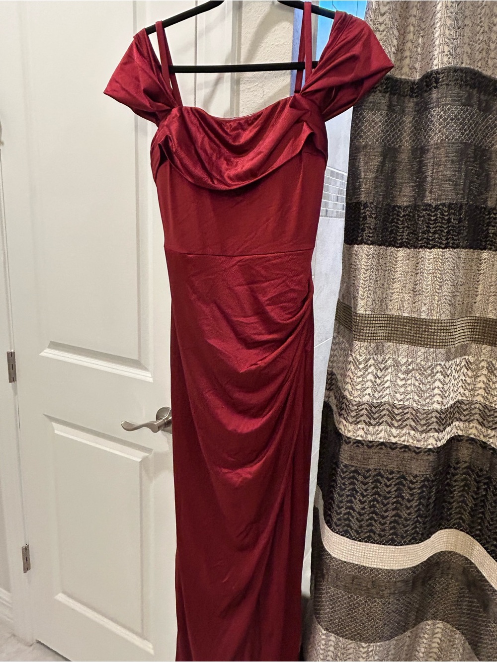 NWOT Popilush Off-Shoulder Red Evening Gown with Shapewear